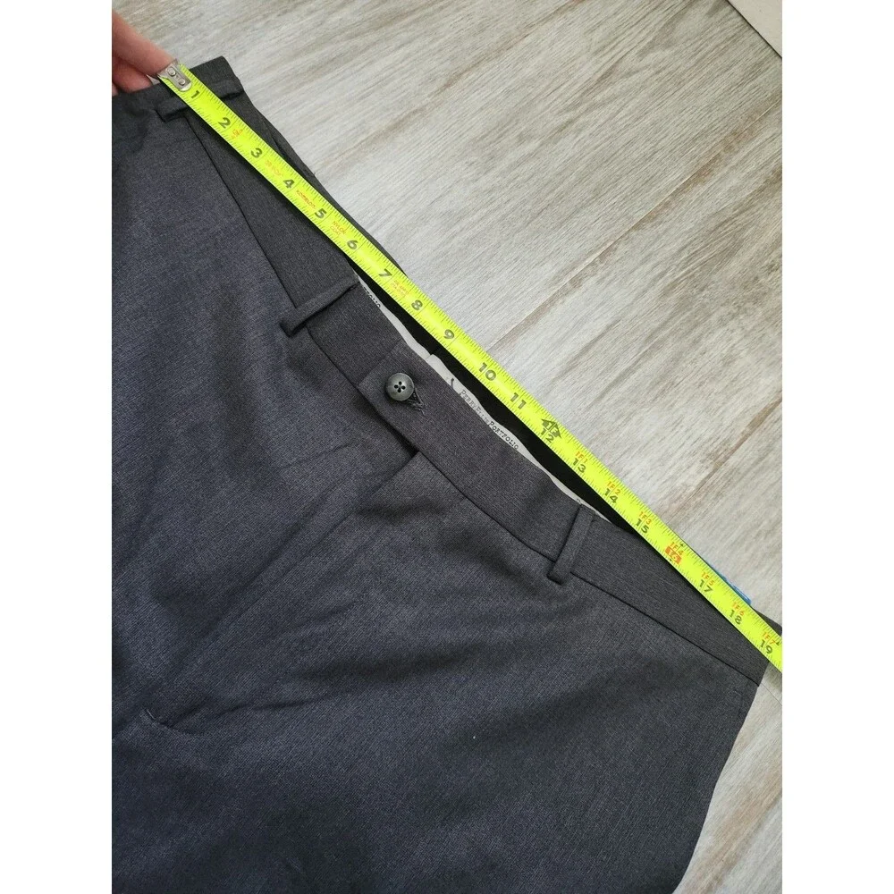 NWT Perry Ellis Portfolio Travel Luxe Dress Pants Charcoal No Iron 38x34 Mens